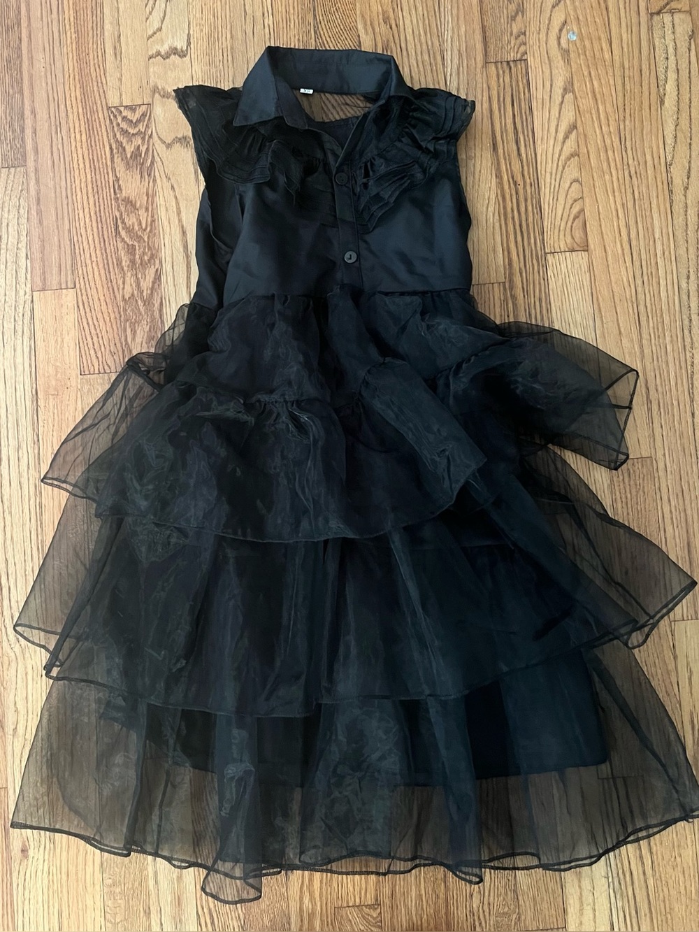 Addams Family Wednesday Girls Black Ruffled Tulle Party Dress Sz XS (6/7)